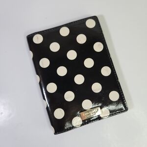 Kate Spade Passport Holder Black and White Polka Dot Wallet.